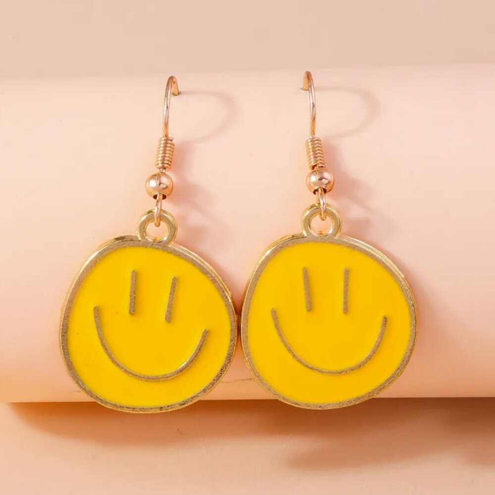 Smily Face Earrings - Yellow (51)